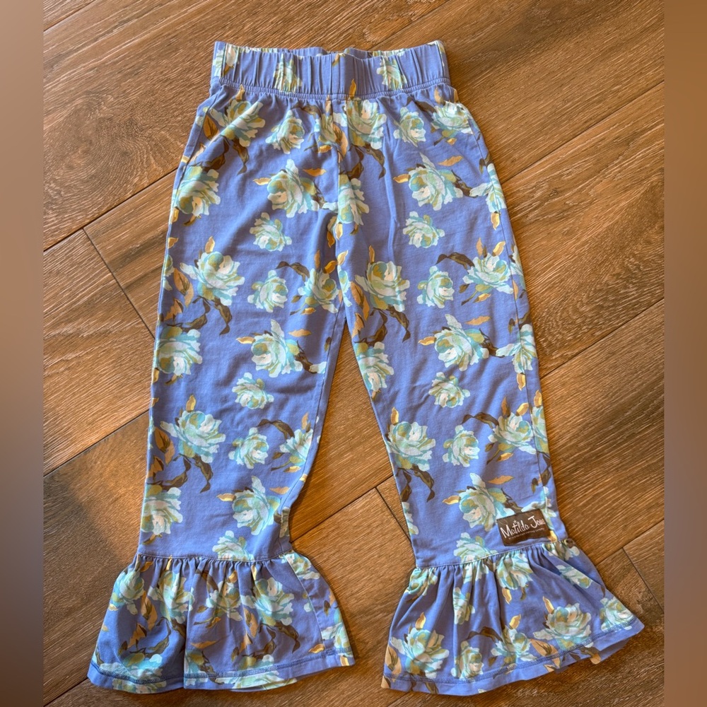 Matilda Jane girls floral Character Counts Marlin Big Ruffle  Size 10 pants